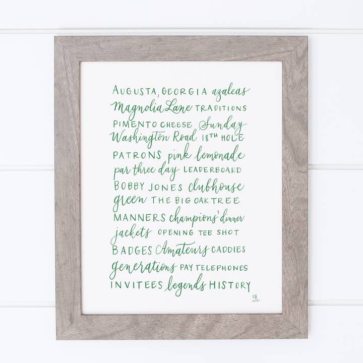 The Augusta Collection, Watercolor Print for wholesale by Claire Sanders Calligraphy