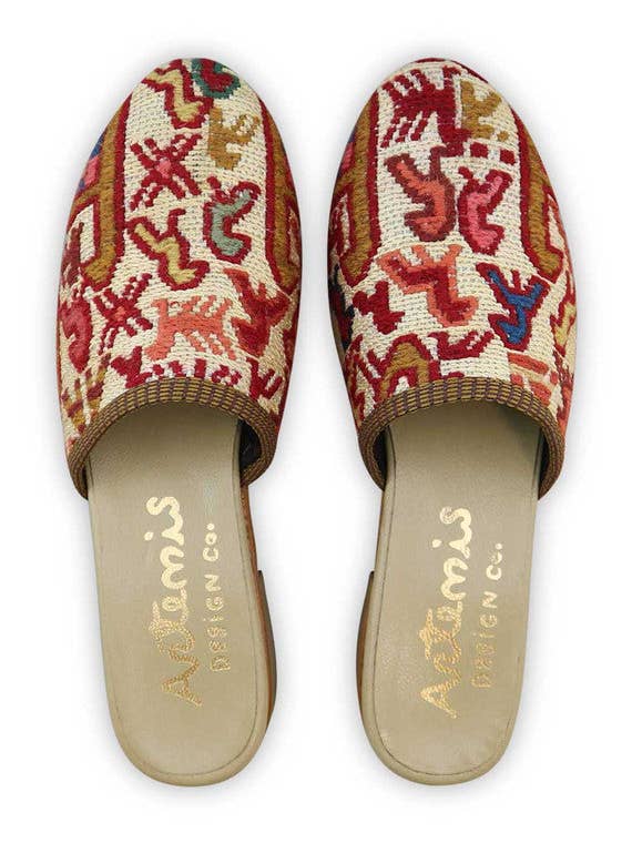 Ciabatte Sumak Kilim da donna - Taglia 8 per la vendita all'ingrosso da parte di Artemis Design Co.