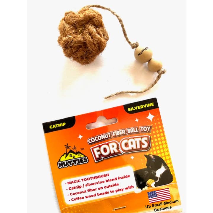 Nutties for CATS - natural ball, catnip, magic toothbrush for wholesale by Woodies dog chew toys
