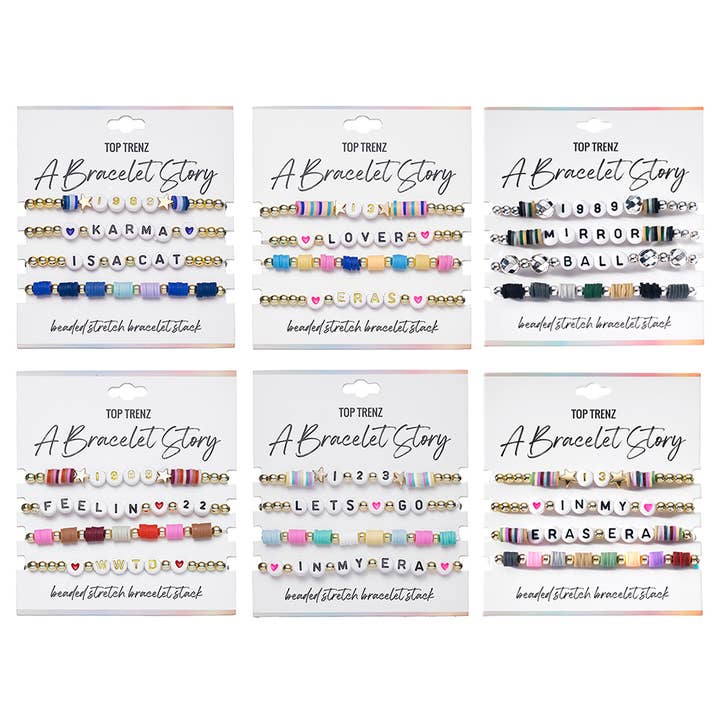 Top Trenz Inc - Wholesale Beaded Bracelet - A Bracelet Story - Eras Edition Beaded Stretch Bracelets Set