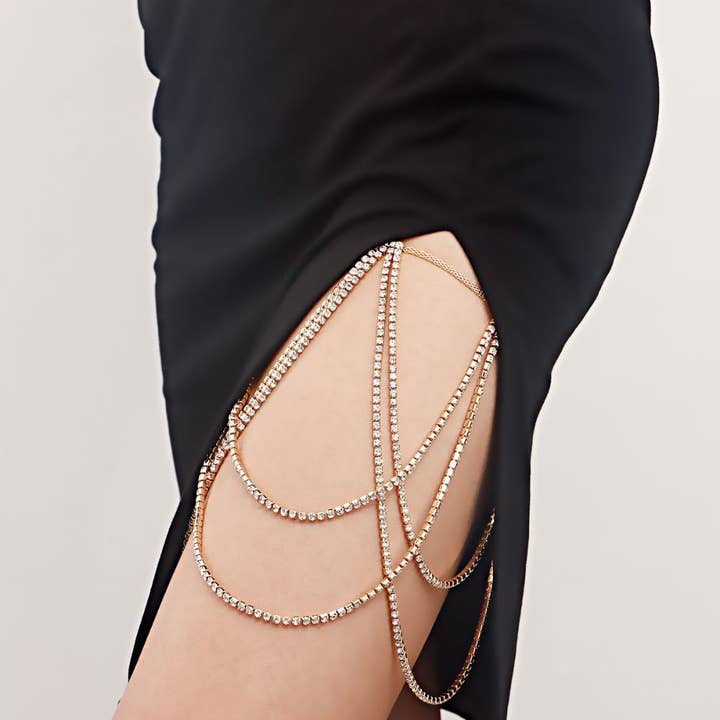 Ashlen – wholesale Face/body chain – DIAMOND THIGH CHAIN (ADJUSTABLE)