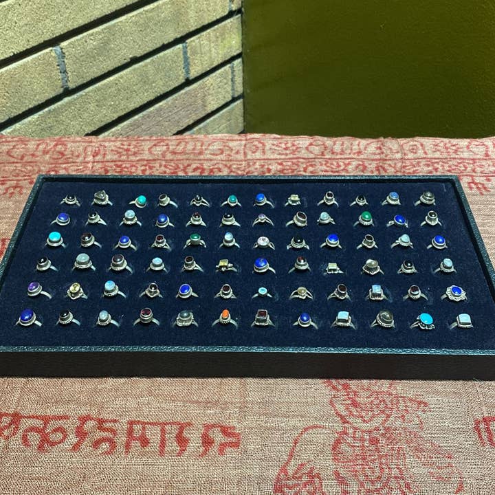Katmandu Trading Co. - Wholesale Cocktail/Statement Ring - Solid .925 Sterling Silver Ring w/Assorted Semi-Precious: S