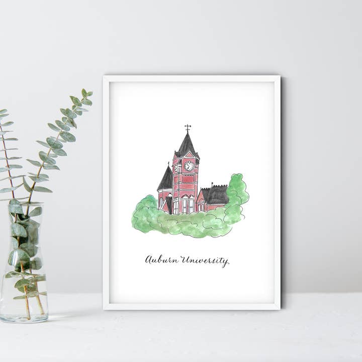 Auburn University Watercolor Print for wholesale by The Write Occasion Calligraphy