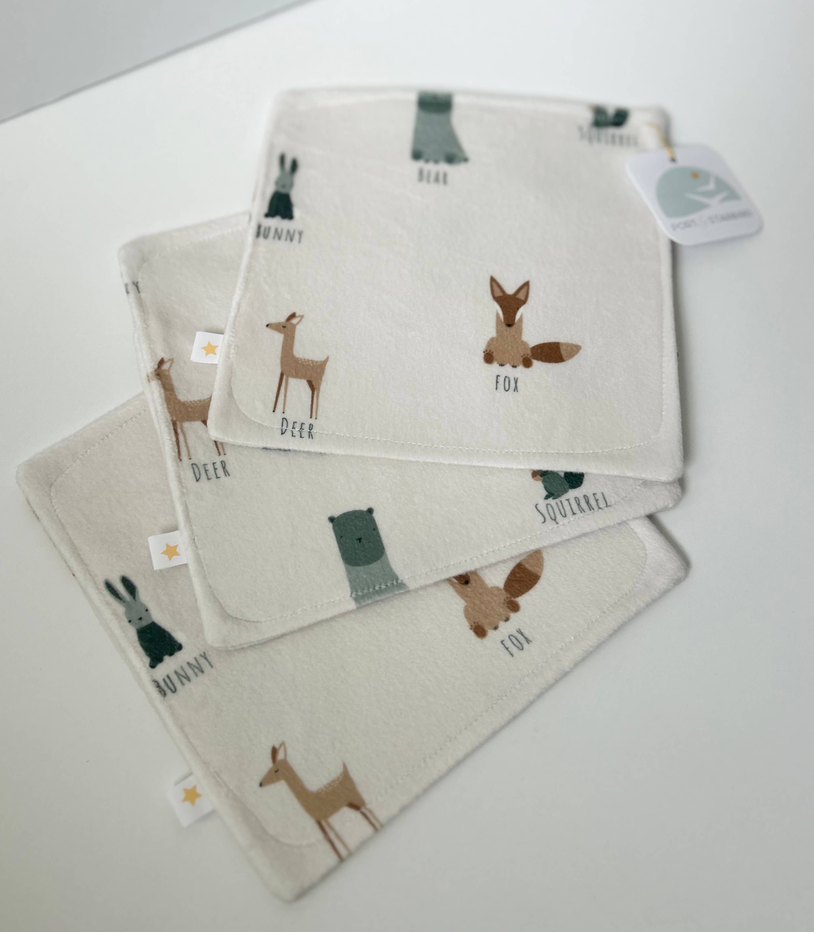 Port & Starbird - Wholesale Crinkle Tag Toy - Baby - Forest Animal Minky Crinkle Sensory Toy 2