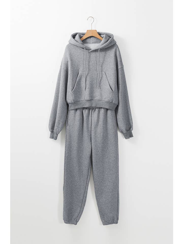 Gray Women's Matching Hoodie and Joggers Activewear Set for wholesale on Faire1
