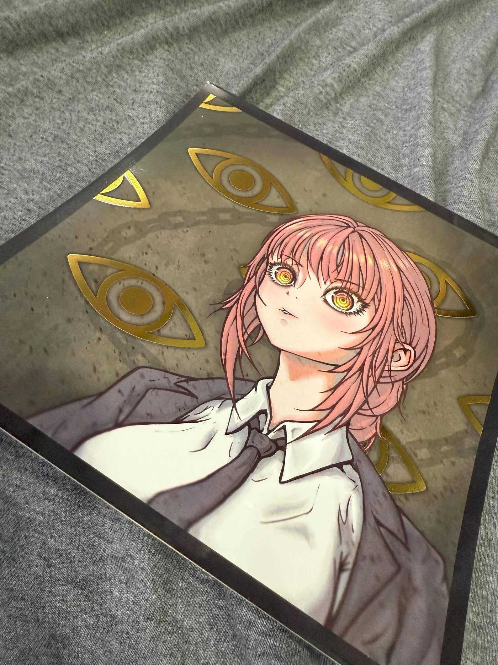 GoopyGoblins - Wholesale Art Print - Makima 8x8 Gold Foil Print "Control" Chainsaw Man