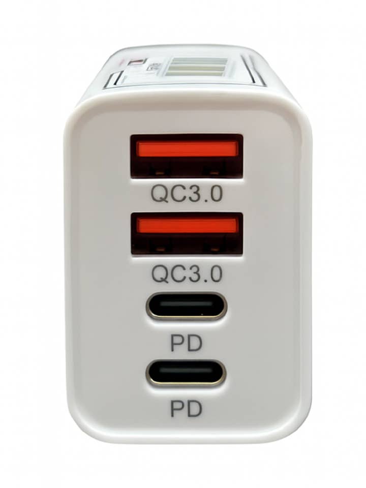 Cargador de Pared Elegante Dual PD + Dual USB MW877 para venta al por mayor de Mighty Wireless