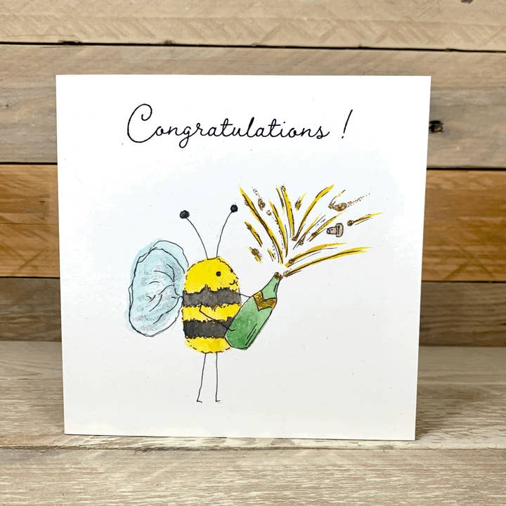Bee Congratulations Card for wholesale by Arty Bee Designs