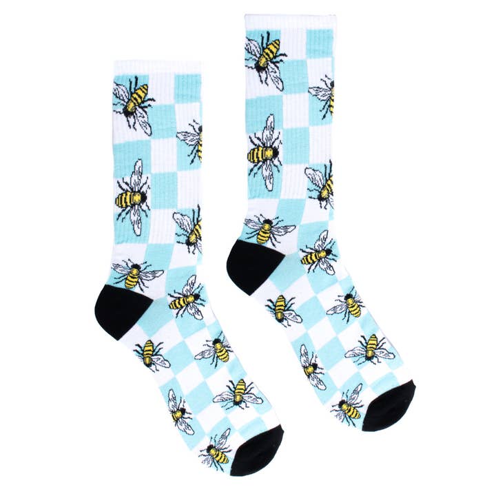 Selini New York - Wholesale Socks - Men's - Men's Checker Bumble Bee Ribbed Socks