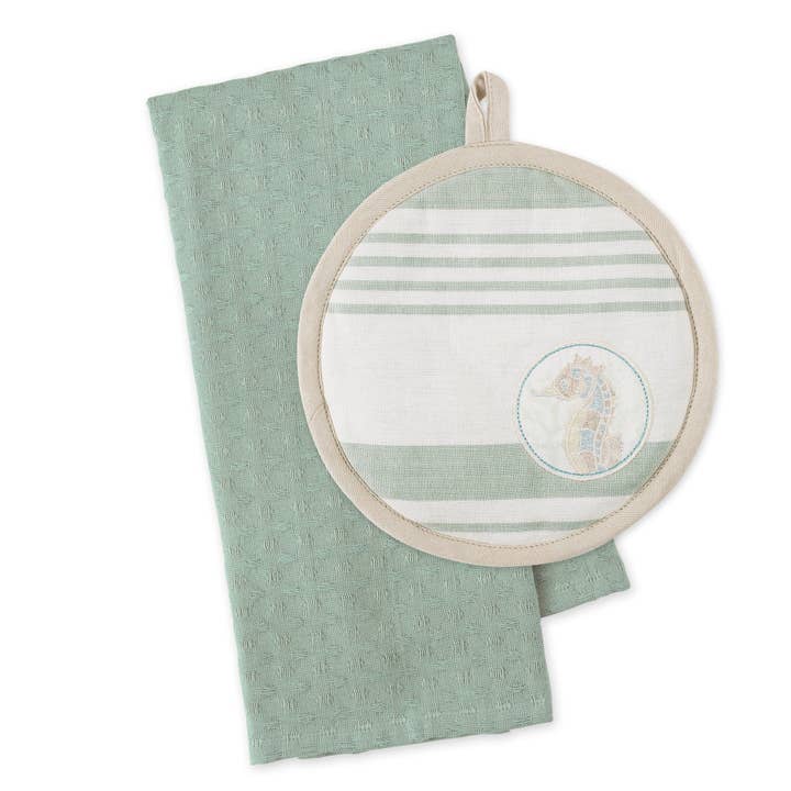 Design Imports – Luva de forno/pega por atacado – Conjunto de Presente Seahorse Potholder1