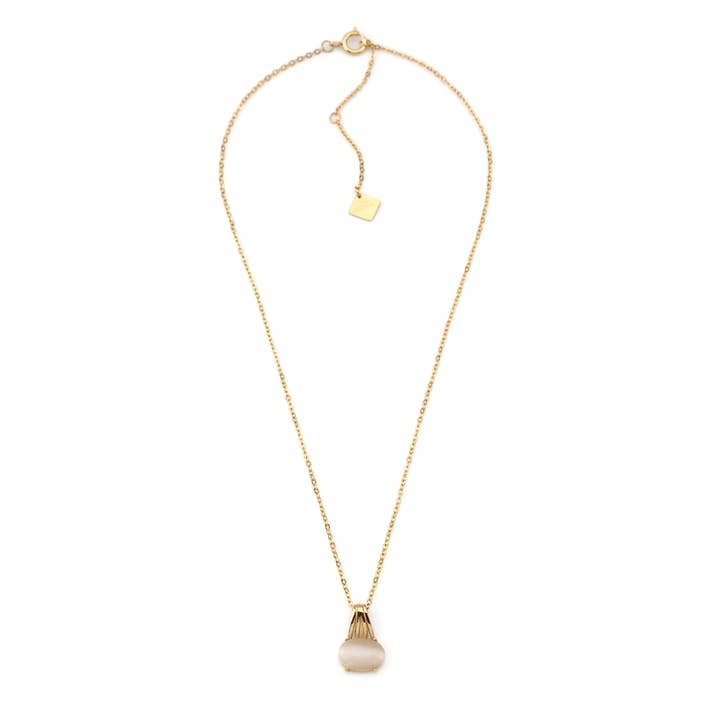 Steel Necklace with Beige Stone GKN241204038 for wholesale by Shebiju