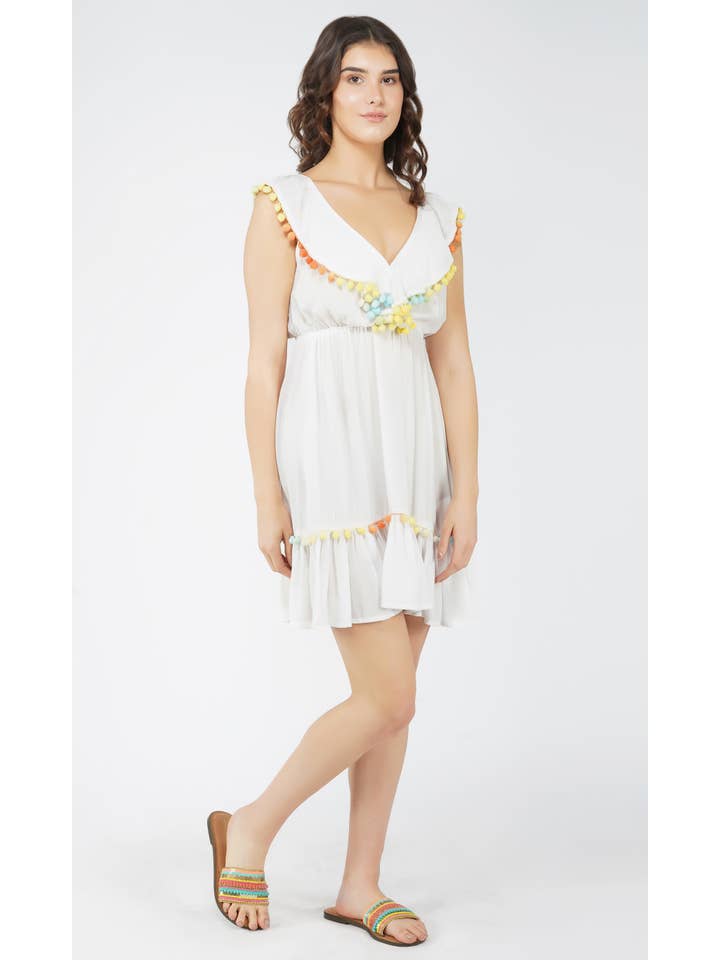 America & Beyond - Vente Robe – femme - Mini-robe Fun Pom Pom Confetti