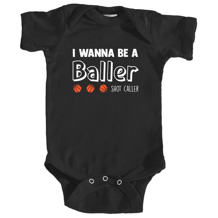 Jag vill vara en Baller Shot Caller Onesie för wholesale av Mini FLEX KIDS