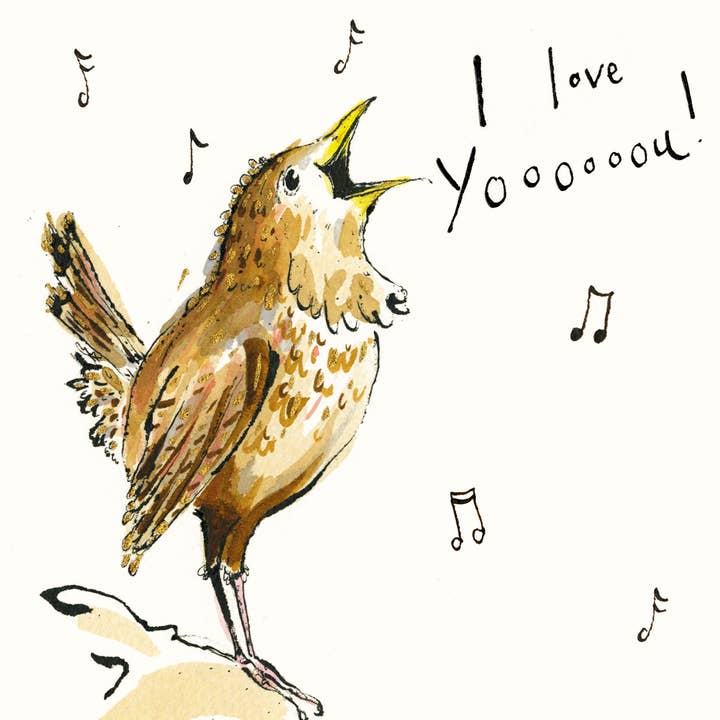 I Love You Wren Card for wholesale by Anna Wright Ltd