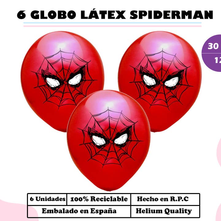 Mis Globos – wholesale Balloon – PACK OF 6 LATEX SPIDER-MAN BALLOONS0