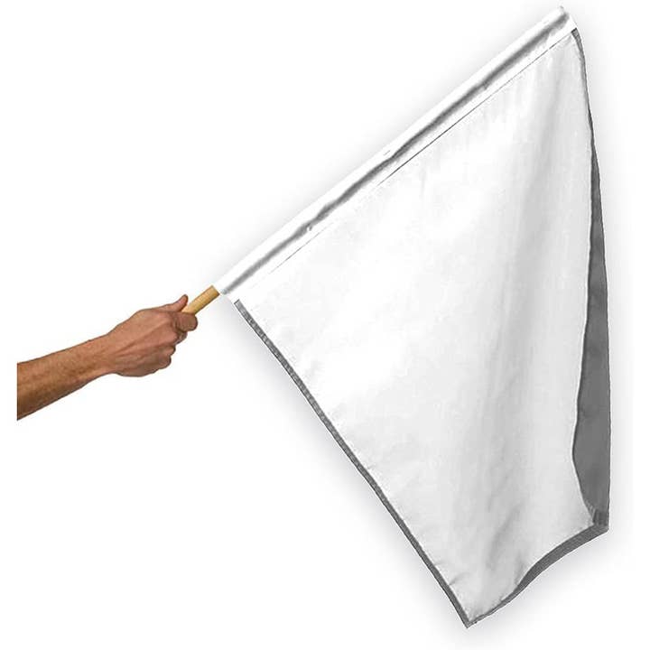 Bandeira de Corrida AGAS White One Lap 30x30 polegadas - Vara de Madeira de 36" por atacado de AGAS MFG INC