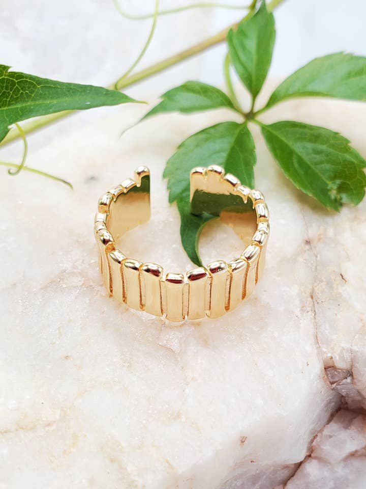 Ring, 18K Gold Plated, Veruca for wholesale by Jezabel Adornment