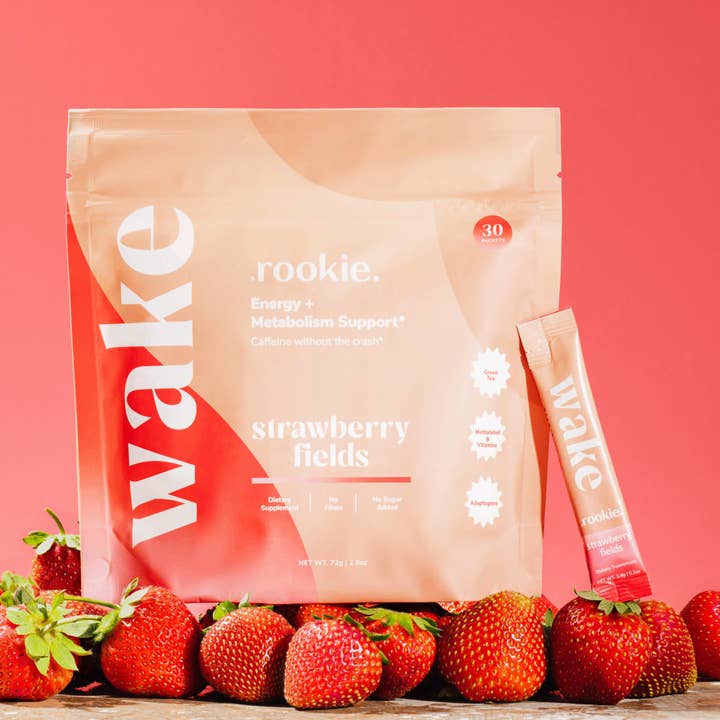 Strawberry Fields Natural Energy + Metabolism Drink for wholesale by Rookie Wellness
