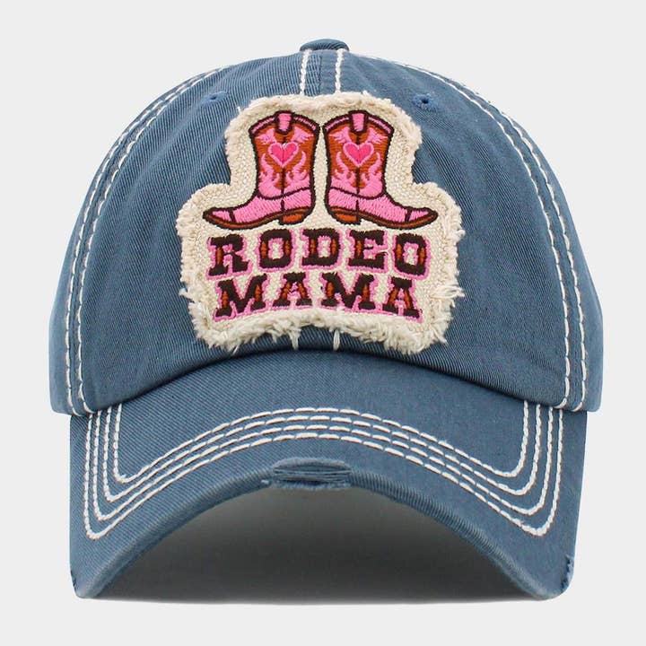 RODEO MAMA Message Western Boots Vintage Baseball Cap for wholesale by Sensibling Corp.