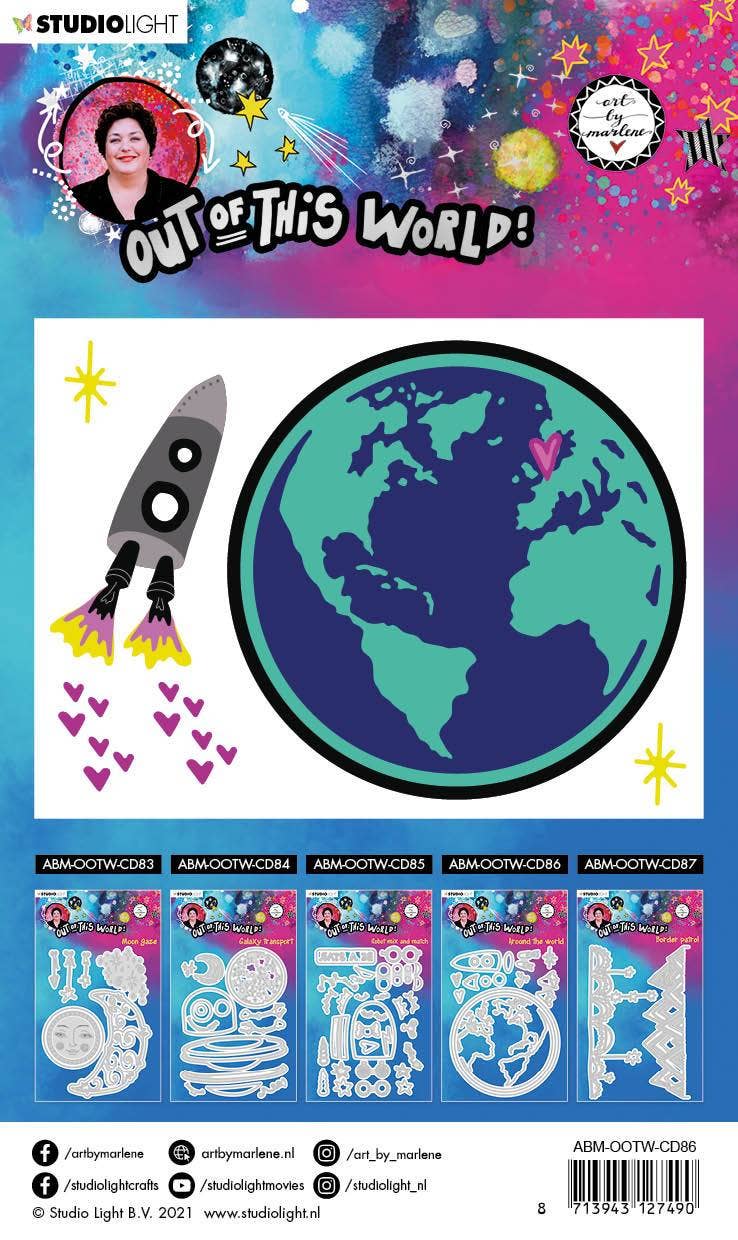 Ecstasy Crafts Distributing – wholesale Craft supplies – ABM Cutting & Embossing Die Around The World Out Of This World 100x160mm nr.861