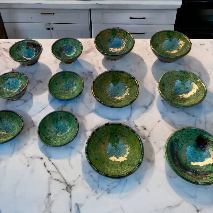 Moroccantastics - Wholesale Bowl - Handmade Bowls, Tamegroute Bowls Green Glazed Pottery7
