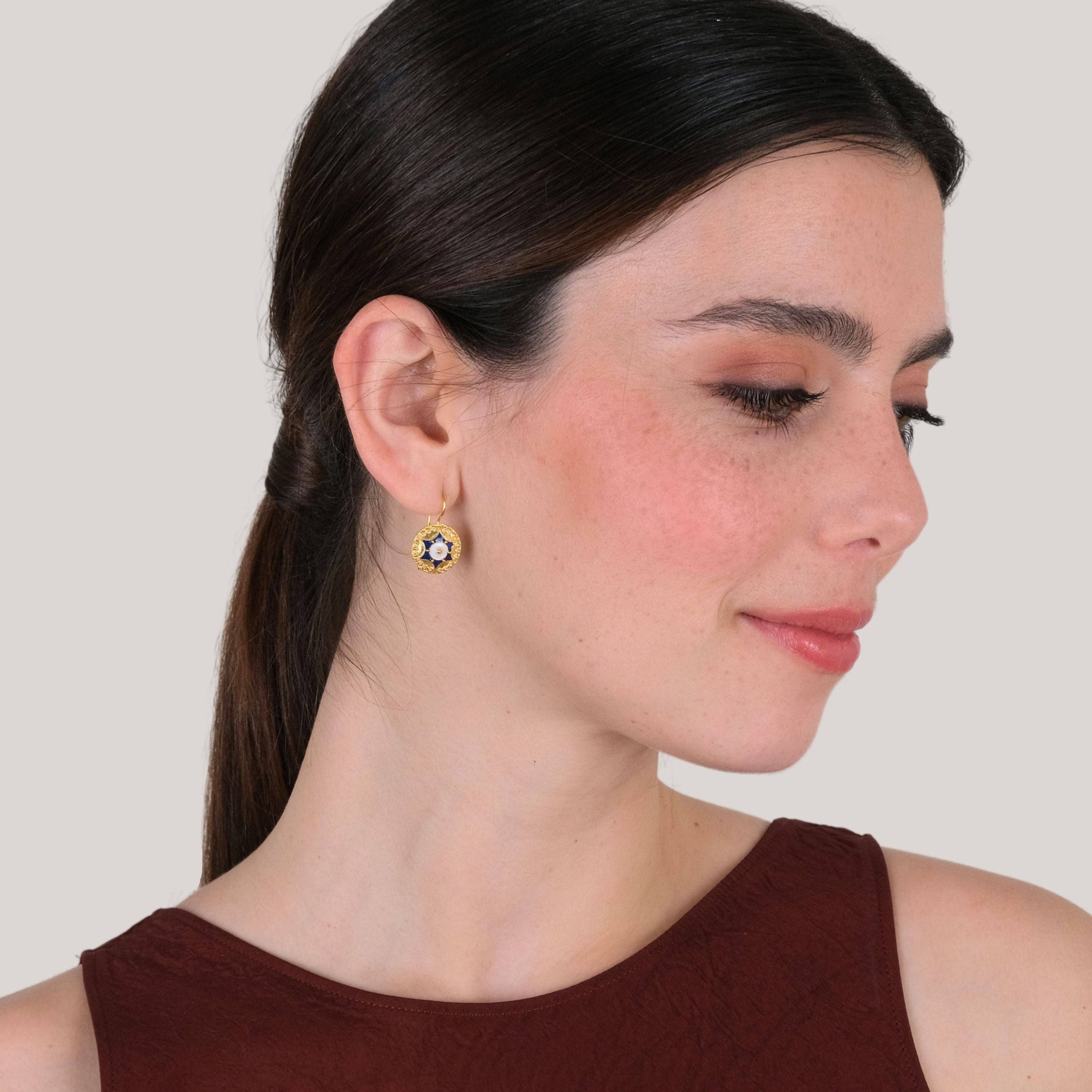 PORTUGAL JEWELS – wholesale Dangle earrings – Earrings Caramujo Star in Gold Plated Silver2