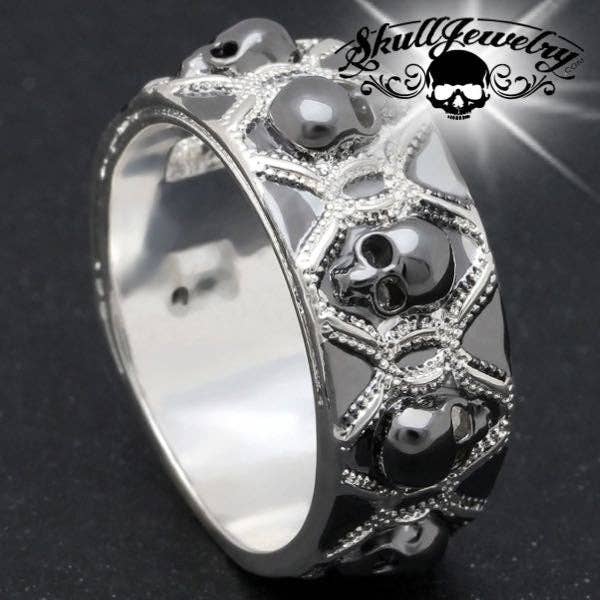 Bague Crâne "You Spin Me 'Round" (w032) pour la vente par SkullJewelry.com