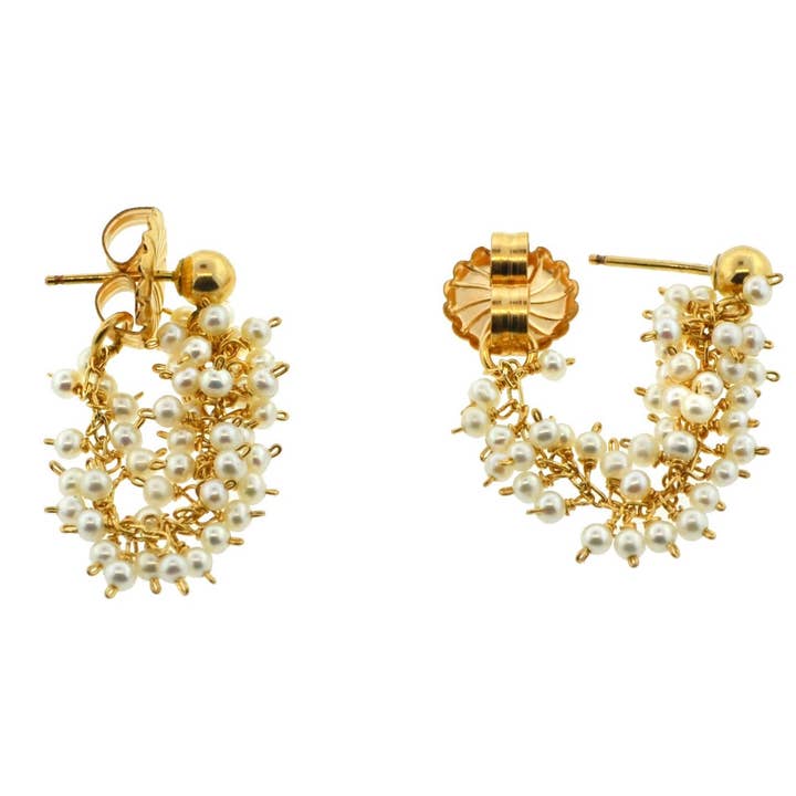 Kleine Hoops in Pearl für den Großhandel von Mabel Chong