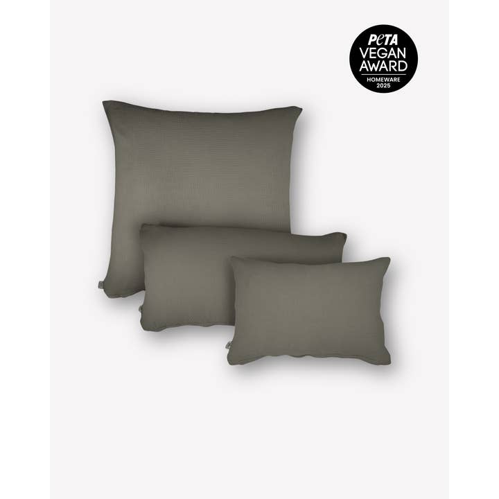 Musselin Pillow "Eliane" • Anthracite for wholesale by hutch&putch