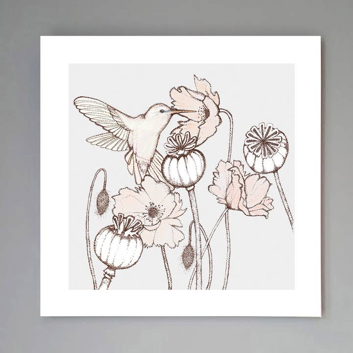 'Hummingbird' Kunsttryk for engroshandel hos Fay's Studio