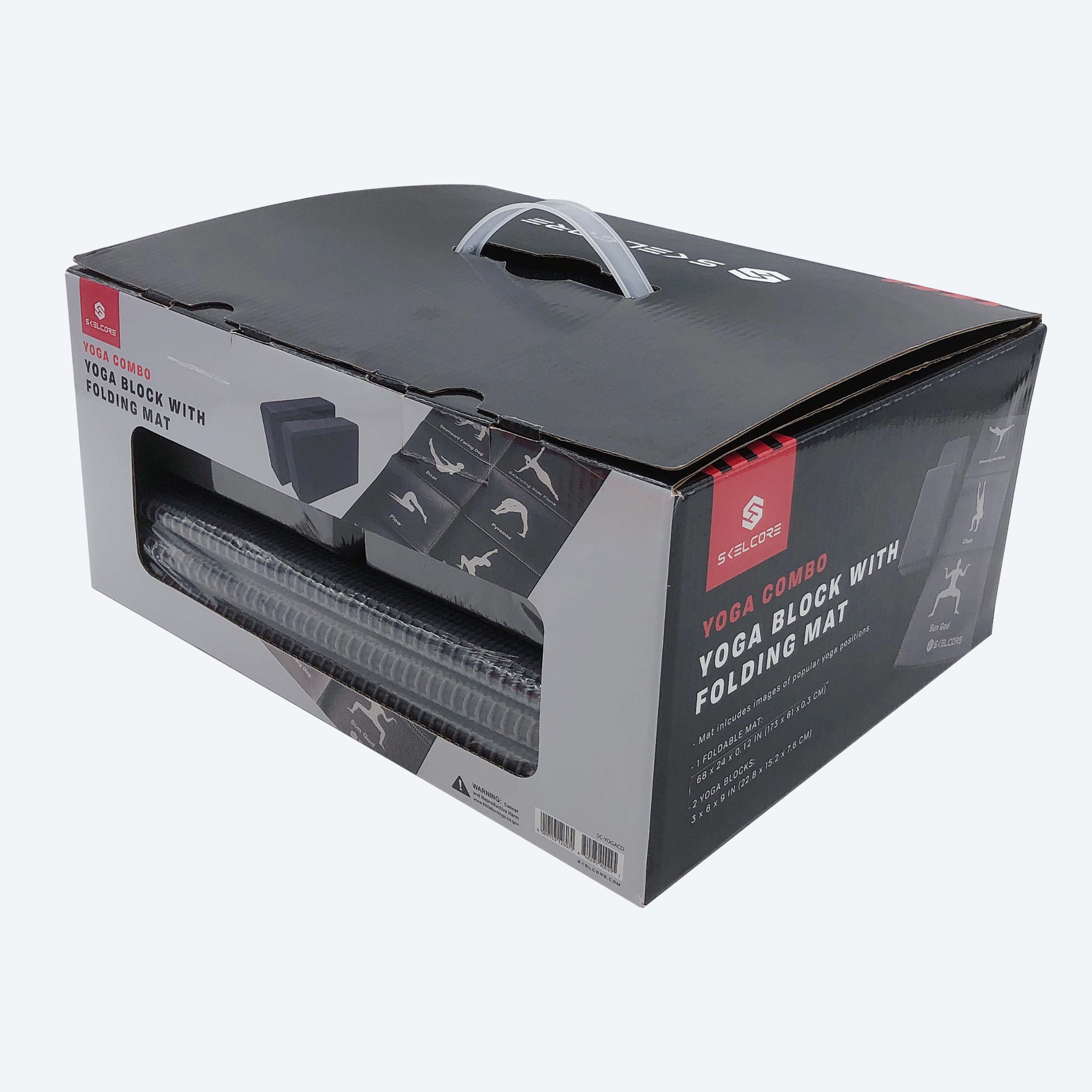 Grey Skelcore Travel Yoga Mat and Blocks Set for wholesale on Faire11