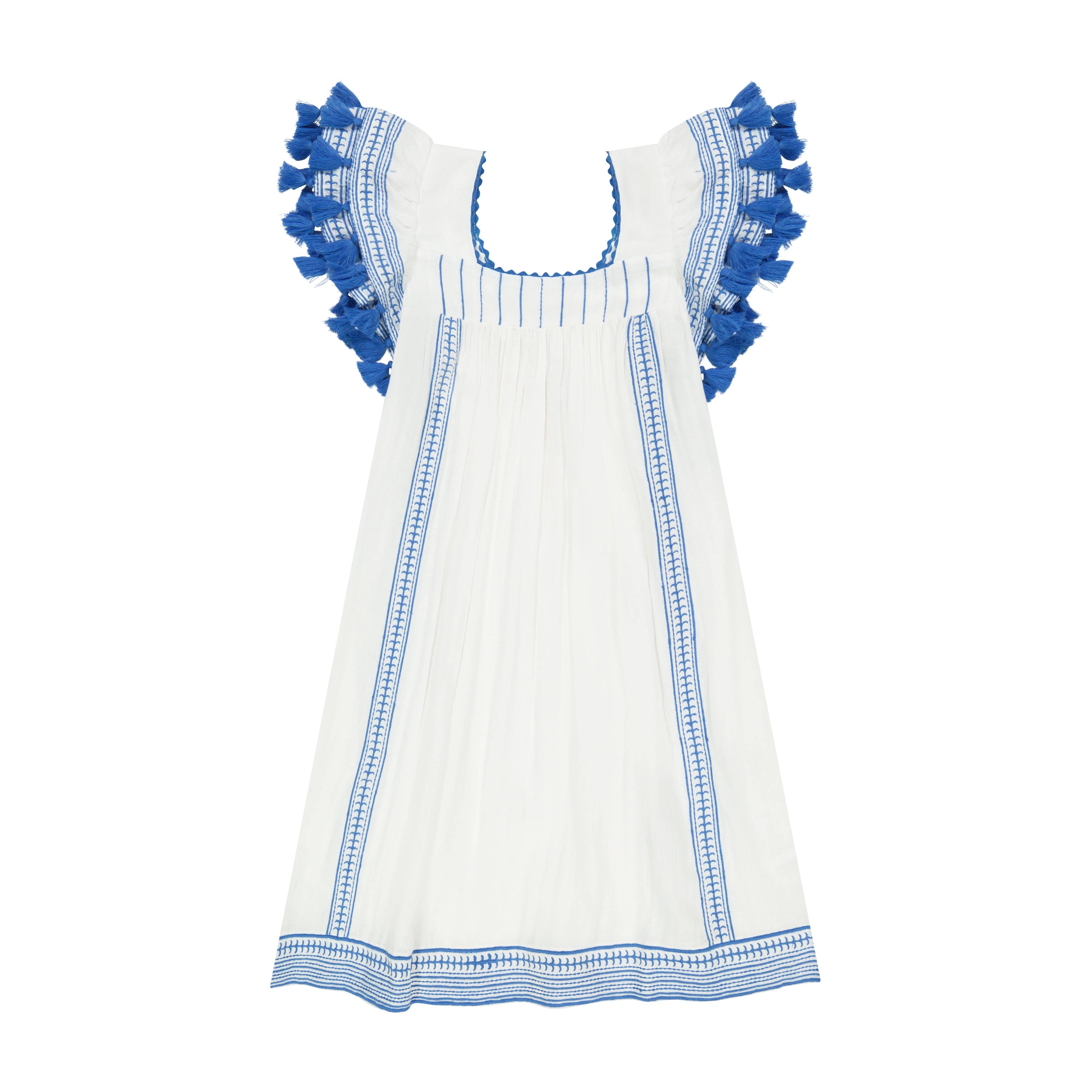 Mer St. Barth - Wholesale Dress - Women's - Mini Sandrine Women's Dress Lapis Blue Embroidery0