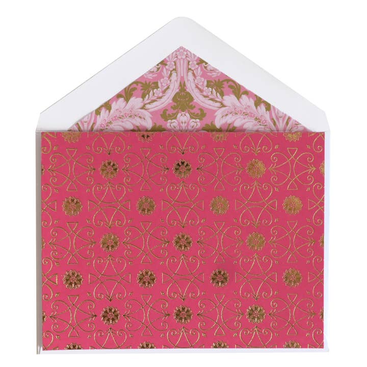Cartes de correspondance pliées unies roses pour la vente par Anna Griffin Inc