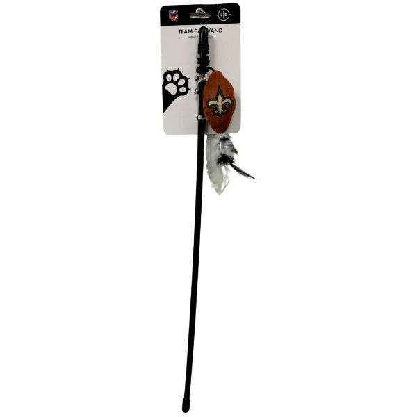 New Orleans Saints Pet Toys - 18" Plush Feather Cat Wands for wholesale by St. Louis Wholesale LLC