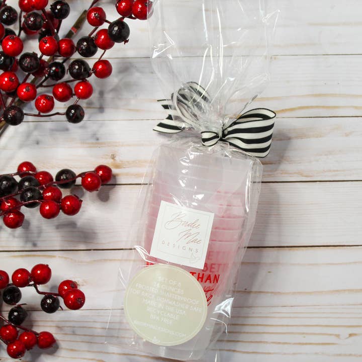 Birdie Mae Designs - Wholesale Disposable Cup - Holiday Spirits | Frosted Acrylic 16 oz Christmas Cups8