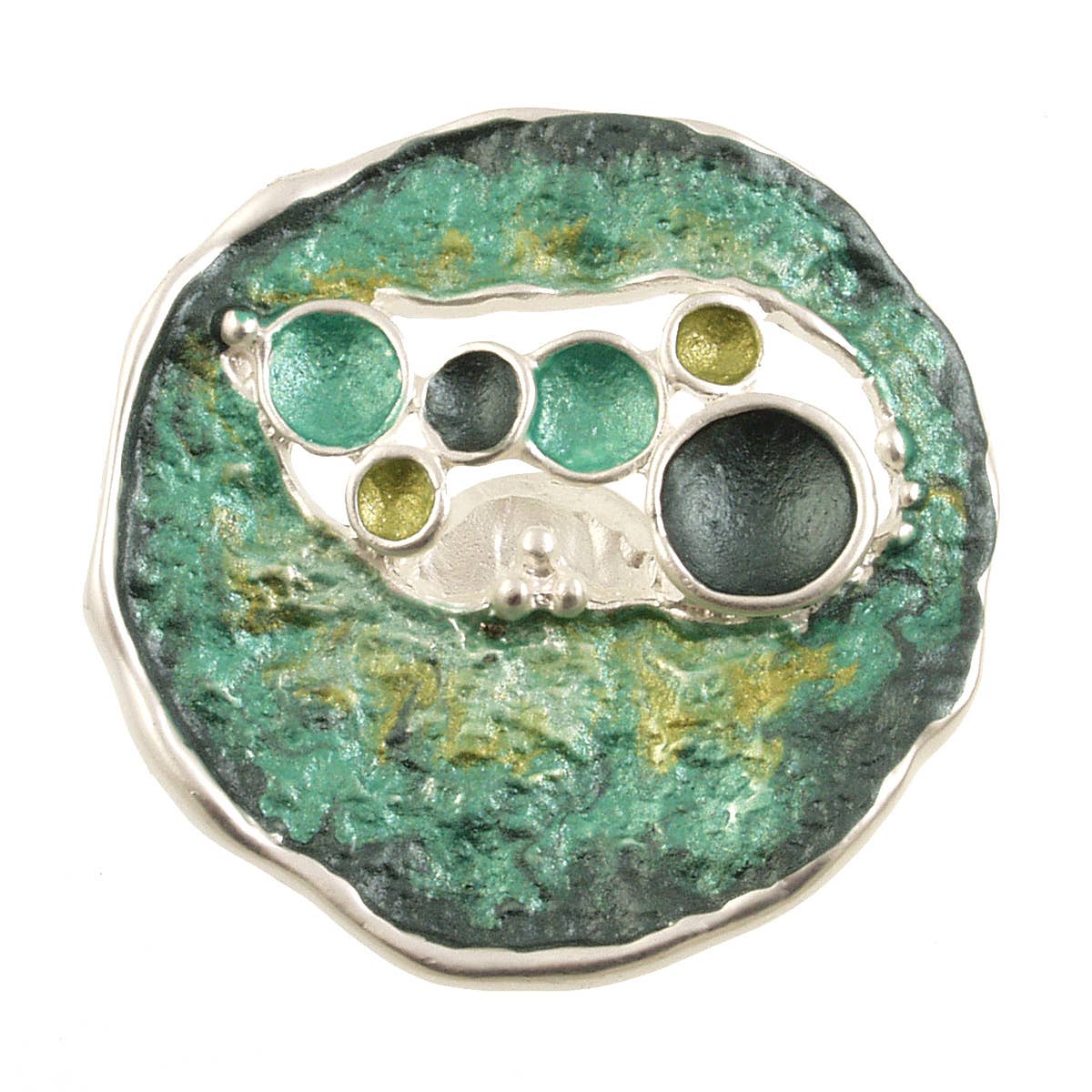 Origin Jewelry - Wholesale Brooch - Magnetic Brooch - Tide Pool, Textured Enamel, Aqua or Gold1