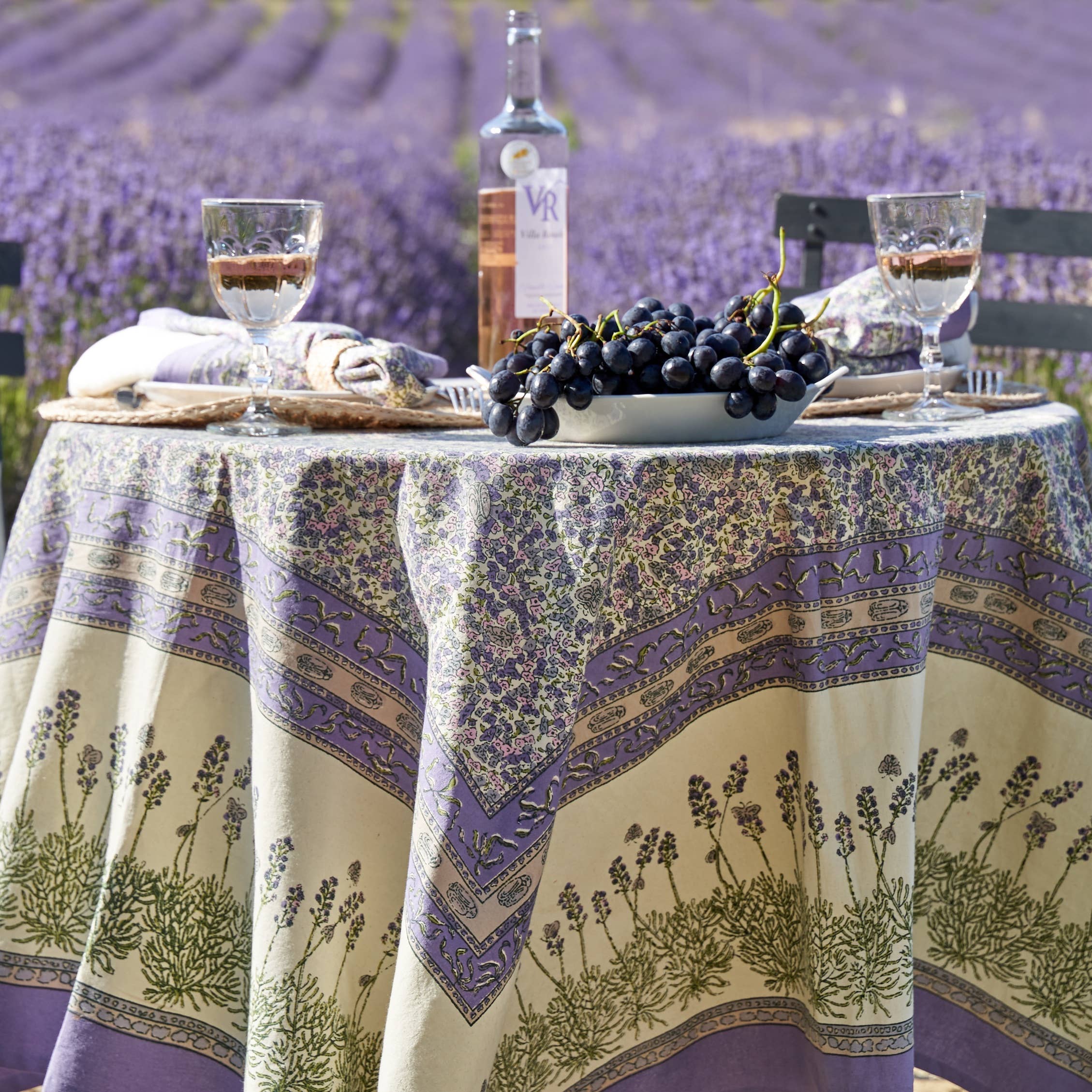 Couleur Nature – wholesale Tablecloth – Lavender Purple | French Tablecloth3
