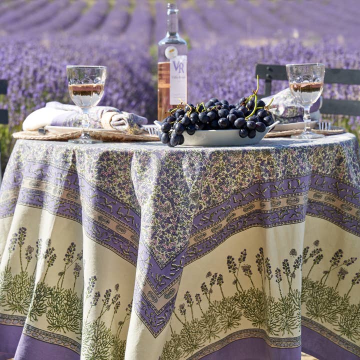 Couleur Nature – wholesale Tablecloth – Lavender Purple | French Tablecloth3