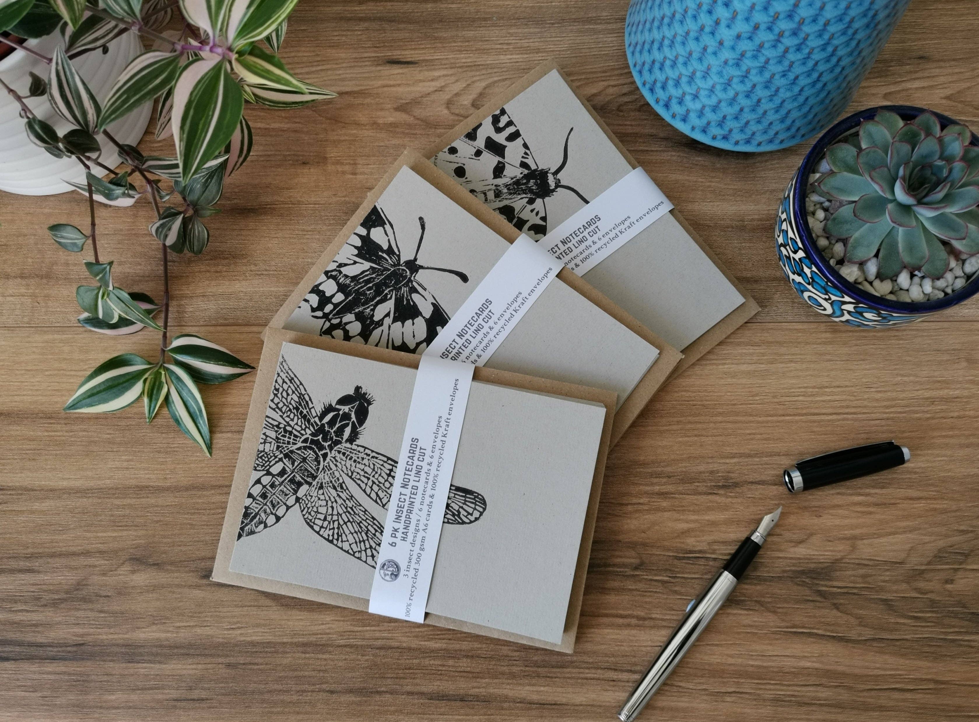 Jackdaw and Bear - Wholesale Stationery/Notecard Set - Insect notecards, a6 notelets10