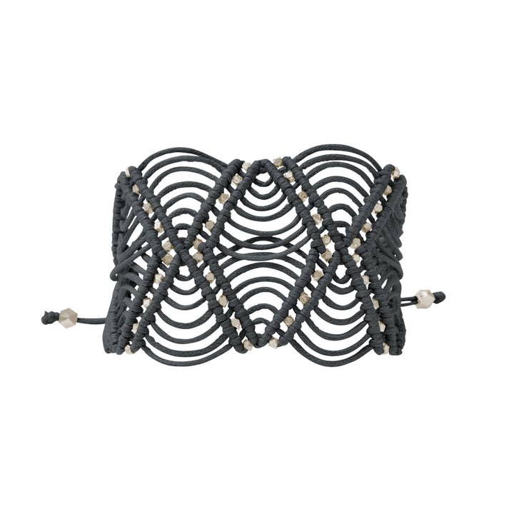 Trækul Beaded Armbånd | Gaia Goddess Cuff for engroshandel hos Corda