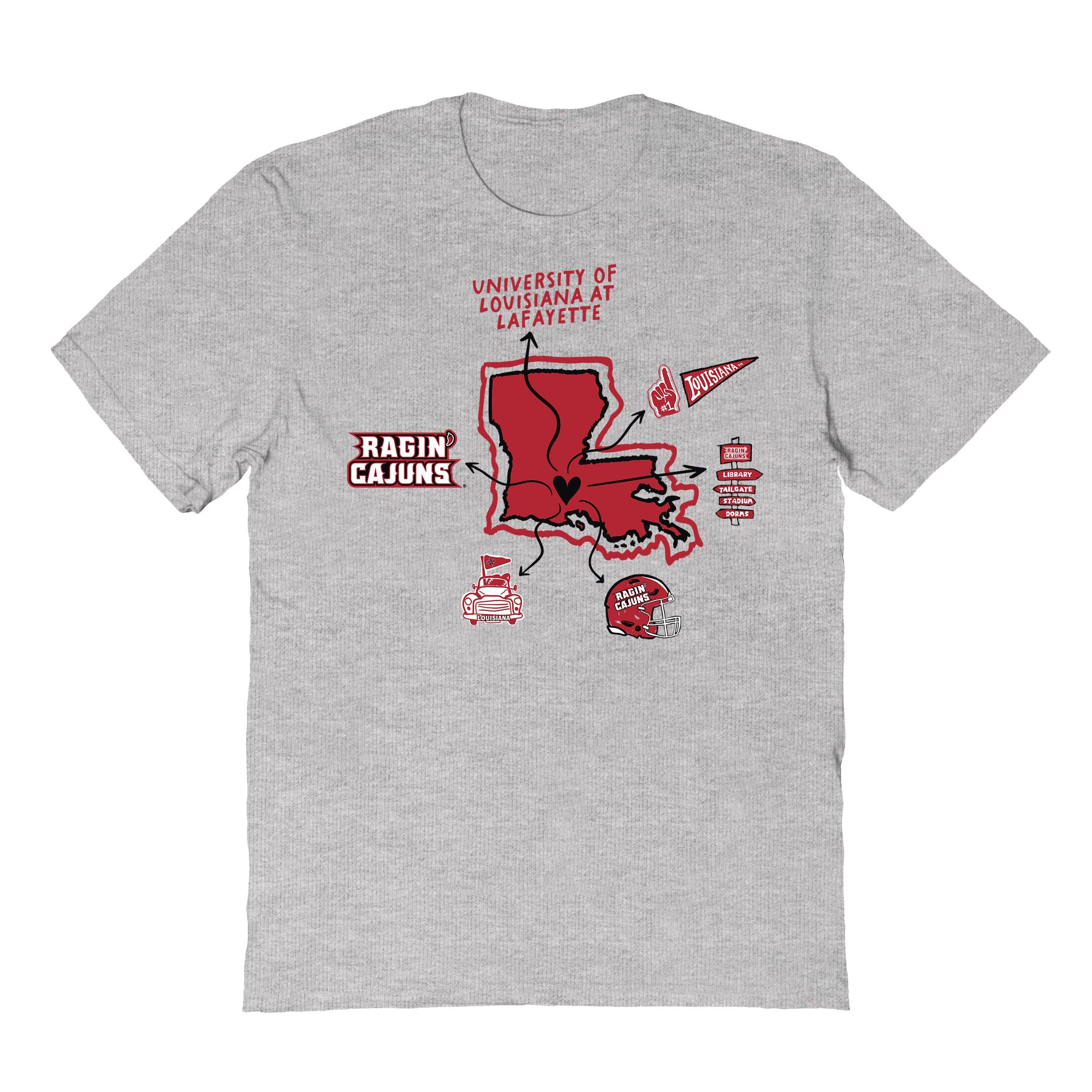 Vive La Fete - Wholesale Screen Printed T-Shirt - Kids - Louisiana Ragin Cajuns Impressions Icons Kids T-shirt0