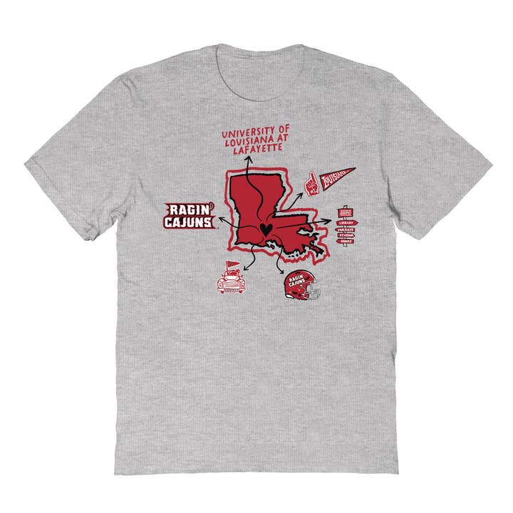 Vive La Fete - Wholesale Screen Printed T-Shirt - Kids - Louisiana Ragin Cajuns Impressions Icons Kids T-shirt