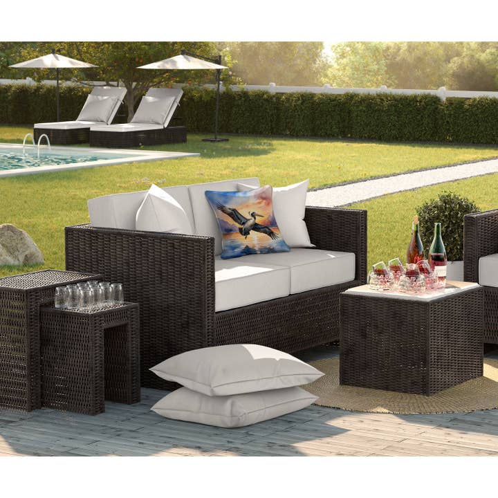 Caroline's Treasures - Wholesale Throw/Decorative Pillow - Pelican Fyling at Sunrise Pillow 18x18 DAC75081