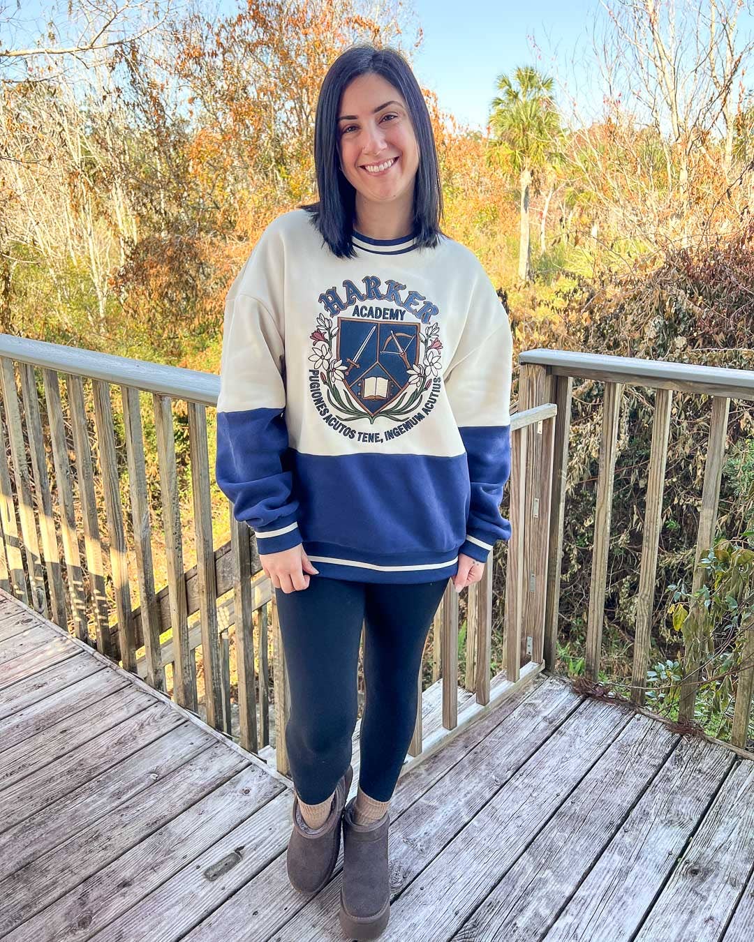 Blissfully Bookish Company - Wholesale Sweatshirt - Women's - Officially Licensed Harker Academy Embroidered Sweatshirt4