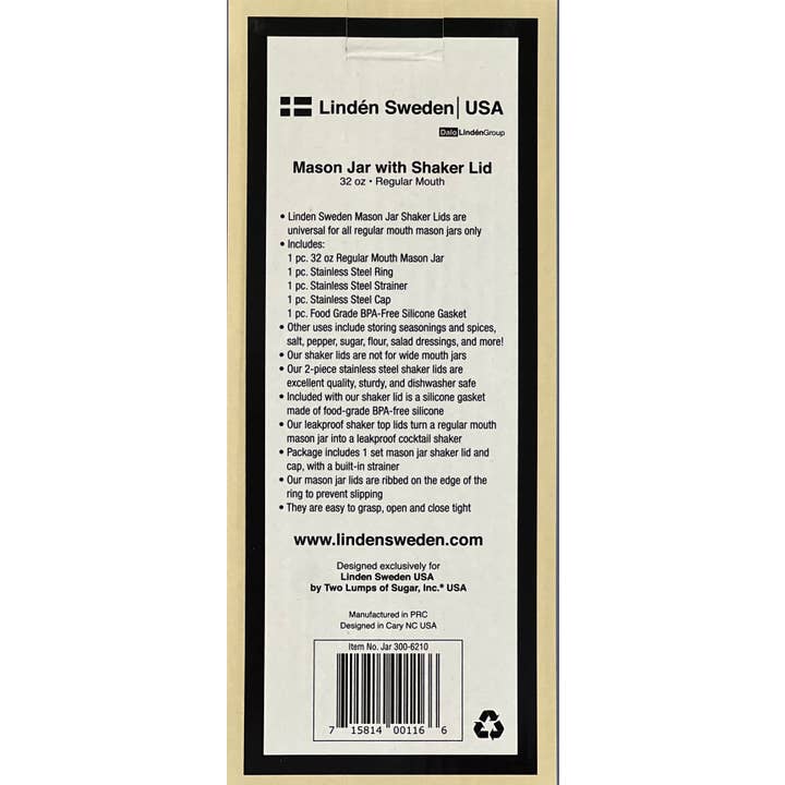 Linden Sweden - Wholesale Cocktail Shaker - MASON JAR WITH SHAKER LID5