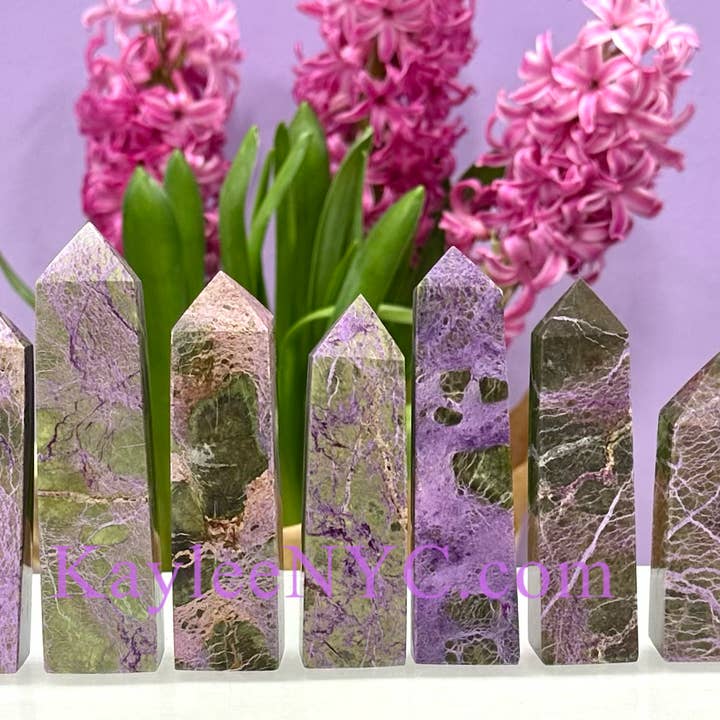 KayleeNYC - Wholesale Spiritual Stone/Crystal - 1 Lb Natural Atlantisite Stichtite Obelisk Tower Point1