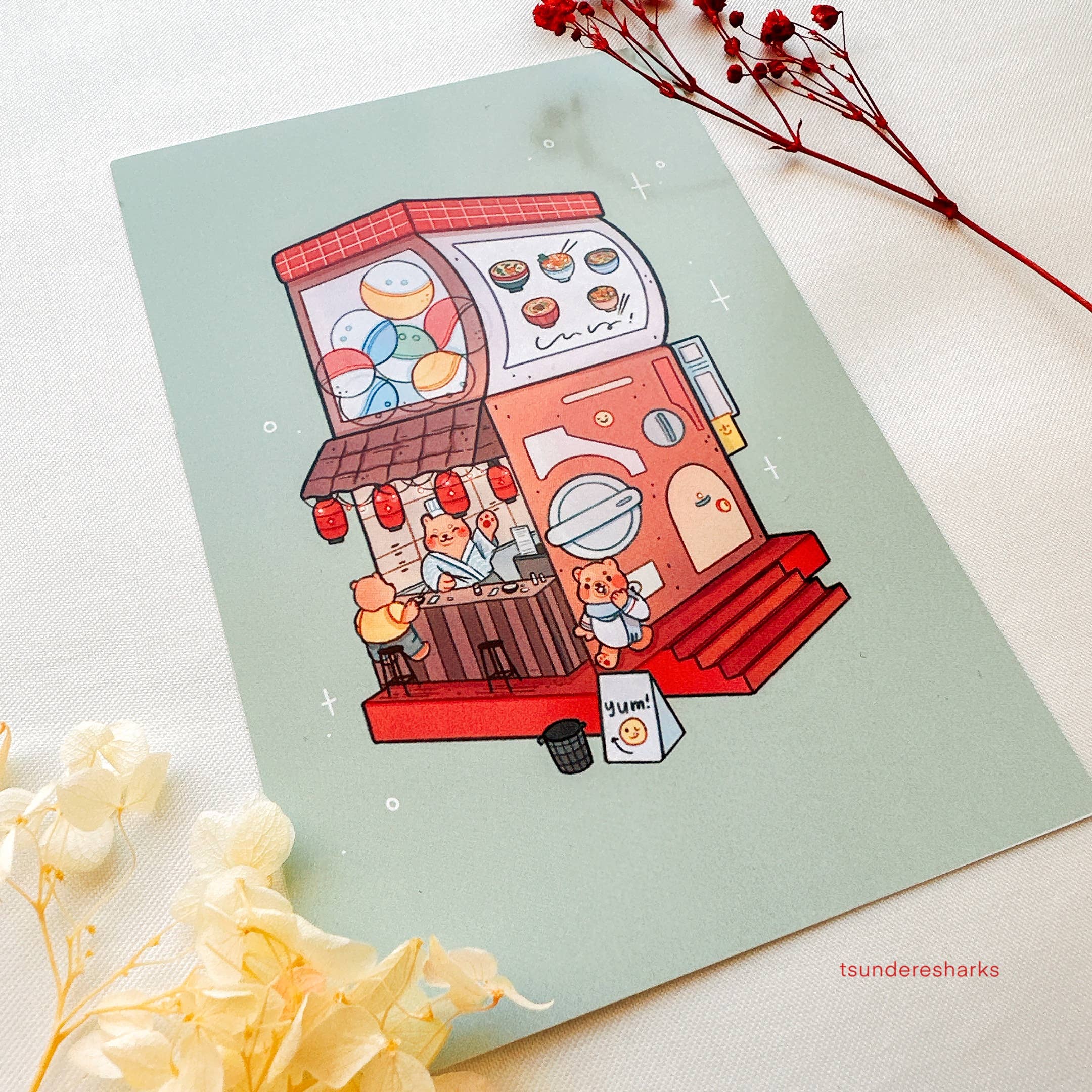 tsunderesharks - Wholesale Art Print - Gacha Ramen Shop Machine Print2