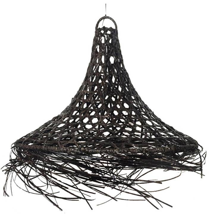 Yao XL black rattan lamp for wholesale by EARTHWARE