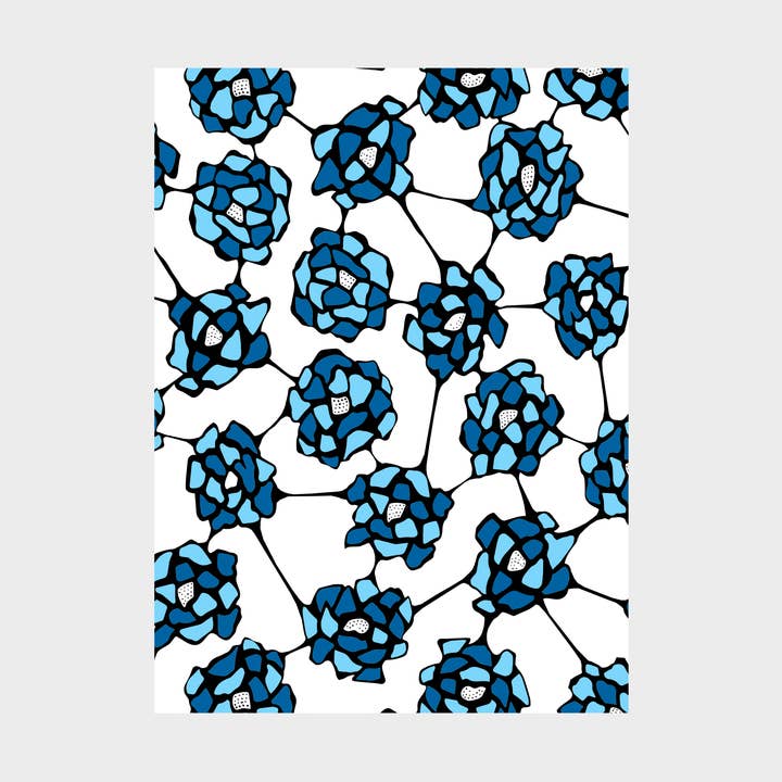Tea Towel - Flora Print Blue for wholesale by Chelsea Fay