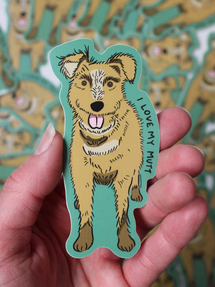 Ich liebe meinen Köter Aufkleber für den Großhandel von Yonder Studios